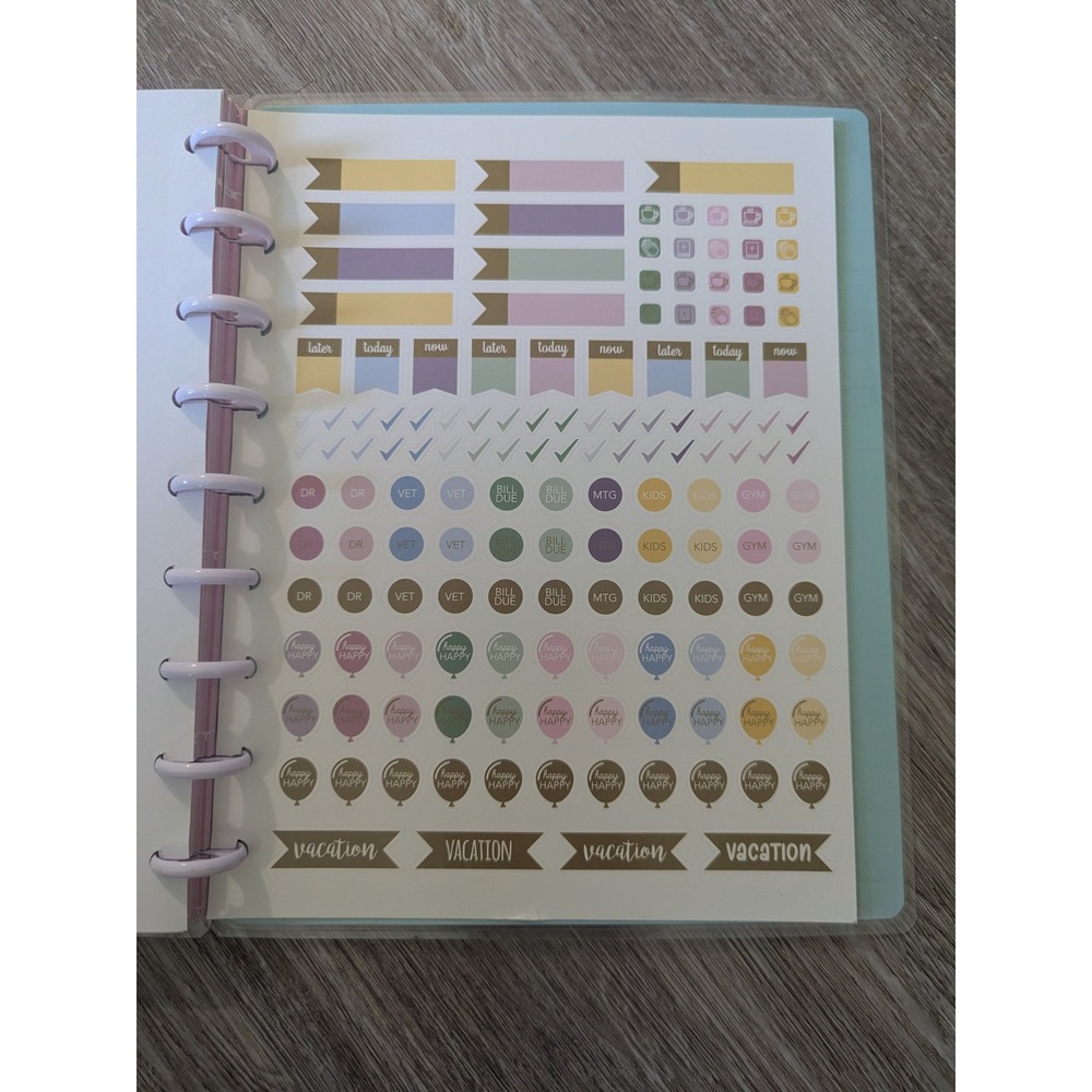 New Happy Planner Notes Disc Bound Notebook Seize The Day Undated Stickers - Picture 11 of 13